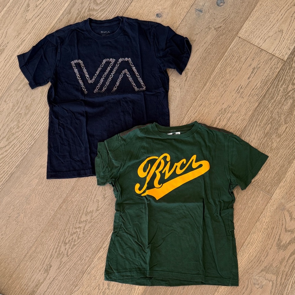 RVCA Navy & Forest Green Short Sleeve Tee Duo with Graphic Logos